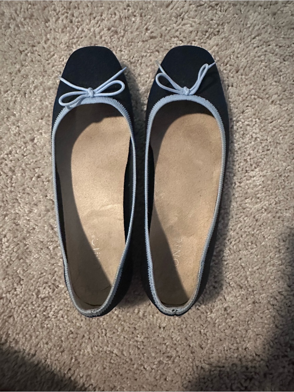 Vionic Ballet Flats with Light Blue Trim - Women